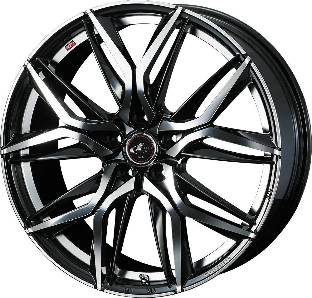 17インチ 4H100 6.5J+50 4穴 ウェッズ レオニス エルエム ホイール 1本 パールブラック ミラーカット PBMC WEDS LEONIS LM|シンシアモール 店