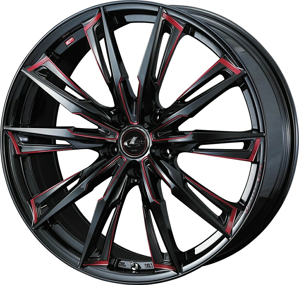 17インチ 5H114.3 7.0J 7J+53 5穴 ウェッズ レオニス ジーエックス ホイール 1本 BK SC[RED] ブラック SCマシニング[レッド] WEDS LEONIS GX