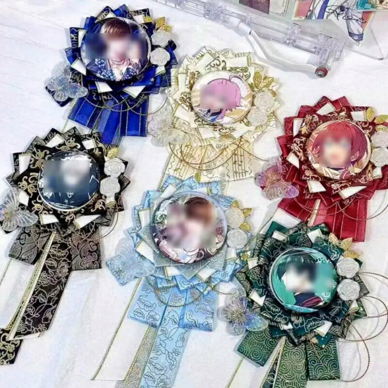 楽天市場】58-65mm缶バッジ用 豪華ロングロゼット ライトグリーン