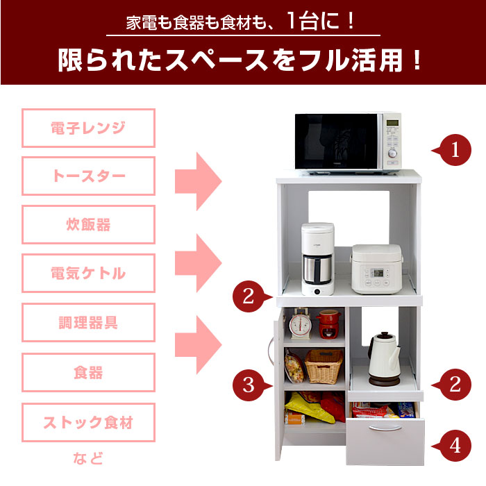 美しい新品送無 ミニ レンジ台 幅60cm 北欧ホワイト 60幅 キッチンラック ミニ食器棚 ミニタイプ コンパクト 木製レンジラック スリム 収納ボックス 木製レンジラック レンジ台 レンジボード収納 コンパクト 北欧ホワイト ロータイプ引出し 収納 収納棚 カフェ風