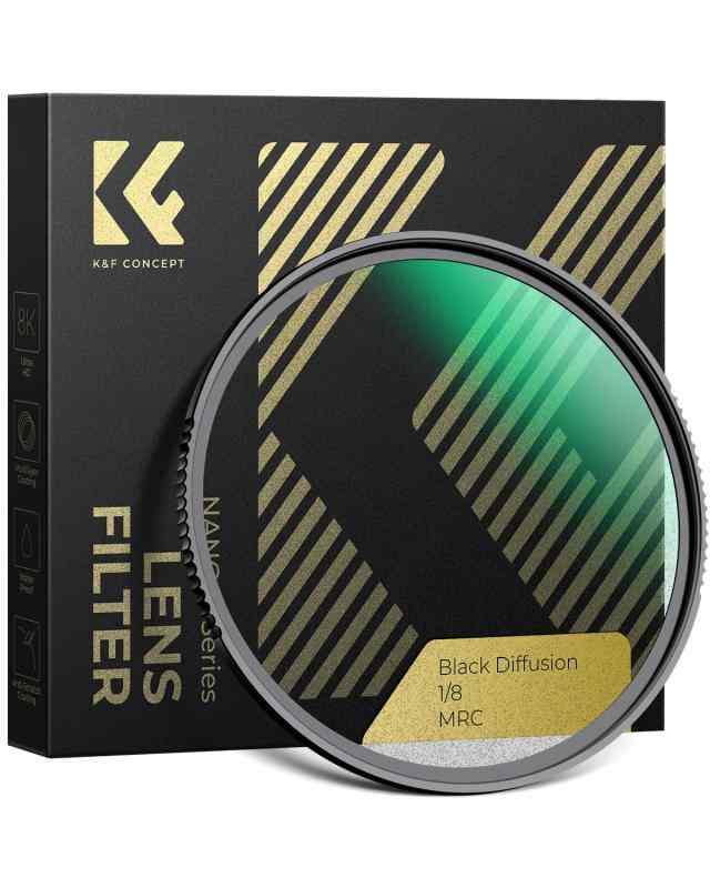 K&F Concept ブラックミスト ソフト効果 1/8 コントラスト調整用 レンズフィルター 超薄枠 撥水 光学ガラス 【メーカー直営】