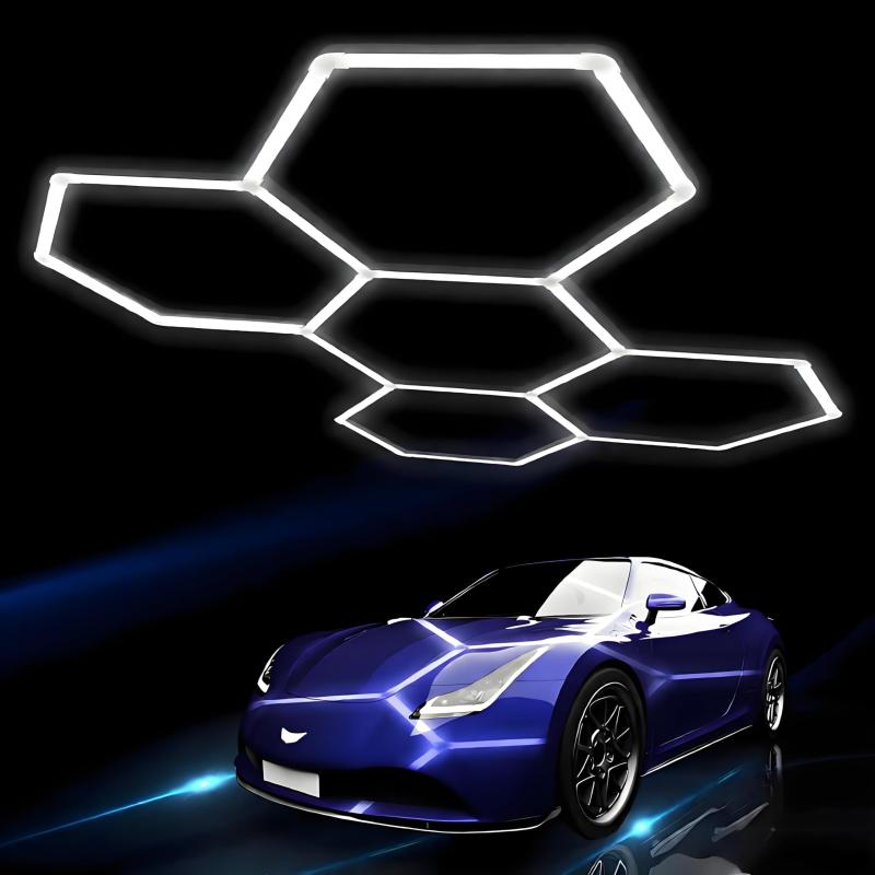 LED ガレージ照明ライト 六角形 192W 24960lm 6500K ハニカムライト 高 