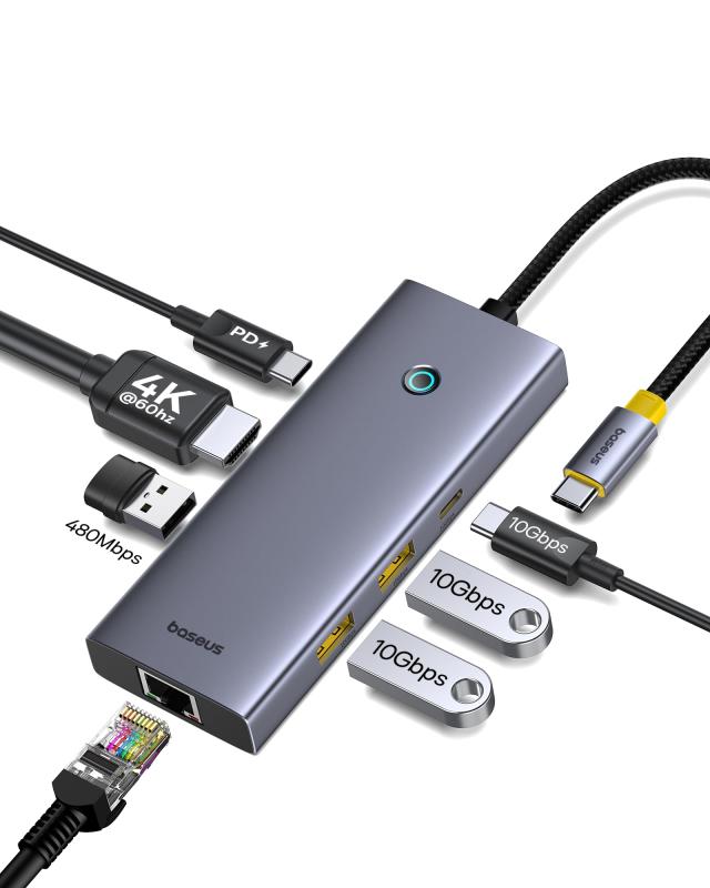 Baseus USB-C ハブ 7-in-1 4K (60hz) HDMIハブ PD100W