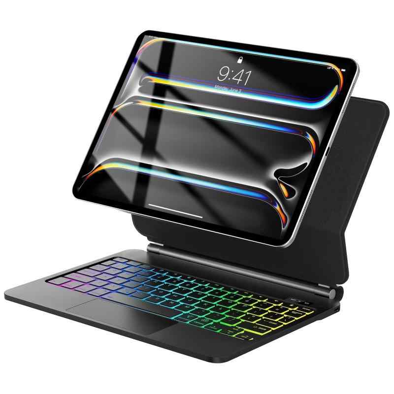 マジックキーボード iPad Air M3 13インチ ケース 高精度タッチパッド付き 7色バックライト iPad 10世代 ケース キーボード 一体型 フローティング設計 多角度調整 オートスリープ機能 全面保護 T