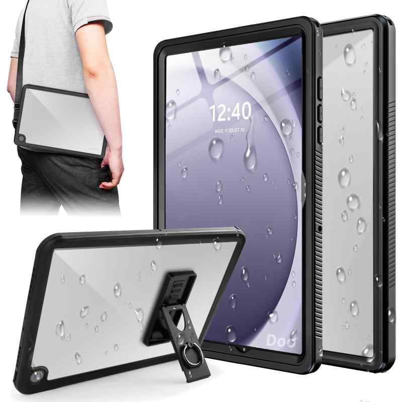 「Doo」軽量型 Galaxy Tab A9+ 完全防水ケース Galaxy Tab A9 Plus 11インチ 防水ケース サムソンギャラクシーA9+ お風呂カバー IP68最高防水規格 耐衝撃 顔認証可能 スタンド機能付き 薄型 軽量 手触り