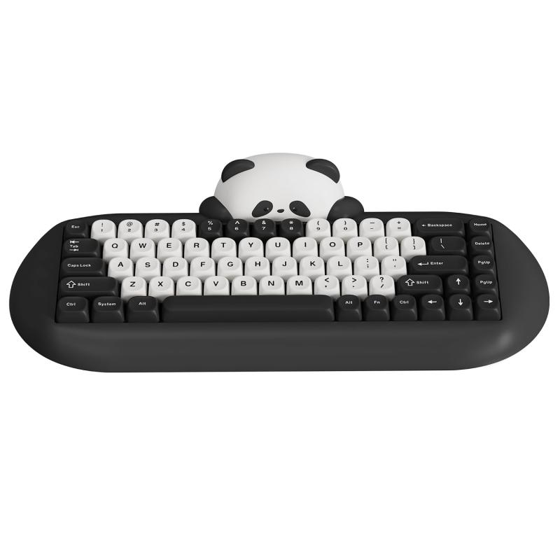 YUNZII C68 ワイヤレスメカニカルキーボード かわいいパンダ 65％ 無線 ホットスワップ シリコーン 人間工学 ゲーミングキーボード三つモード BT5.0/2.4G/有線 RGBバックライト NKRO Win/Mac用 技適認