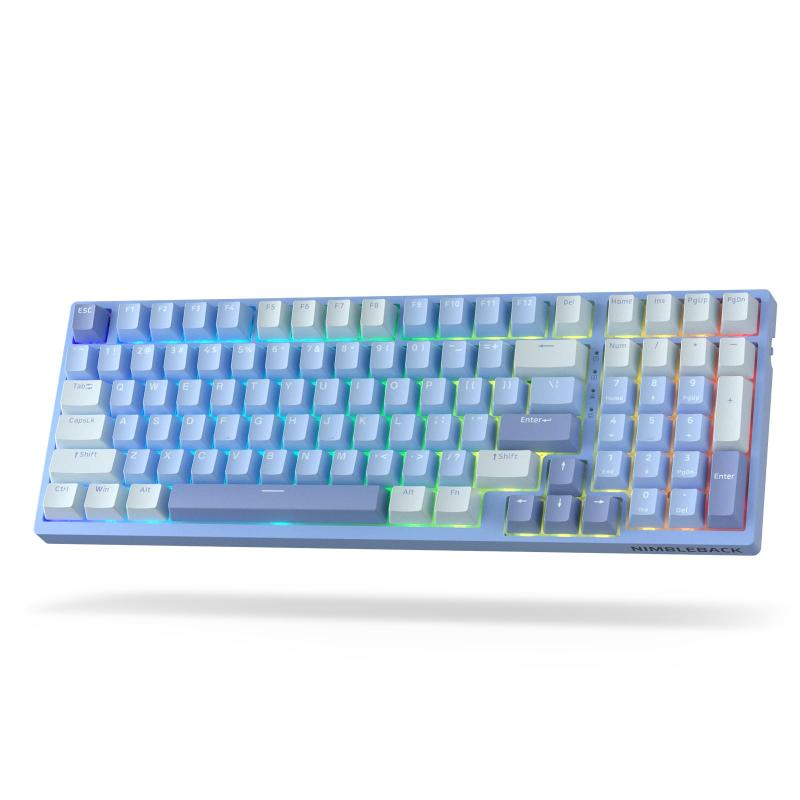 LTC NB981 ニンブルバック 98キー 有線メカニカルキーボード 96%ゲーミングキーボード ホワイトバックライト付き レッドスイッチ エ