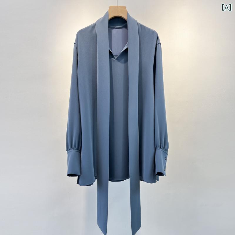 レディース トップ 長袖 黒 ゆったり ロング丈 吸い付ける的 流れる 影ぼうし アセテート 原料品 春 肌付き トップス 通い 普段使い走り 軽さ 伸縮性