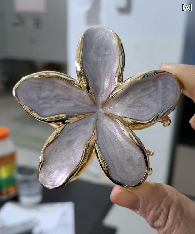 亭主もち用 髪の毛ゼムクリップ インドソケイ 花 画題 シャーククリップ 五弁花  御前上等感 髪飾りつけ 付属物 晴れ晴れしい 普段使い