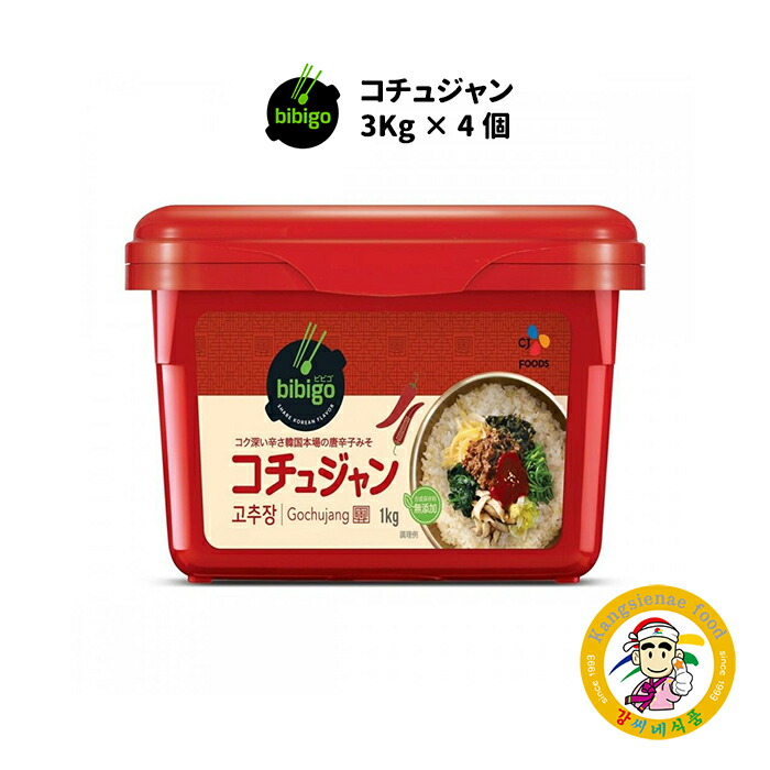 CJ FOODS【ビビゴ】コチュジャン 3kg × 4個 韓国伝統味噌・韓国調味料・韓国食品