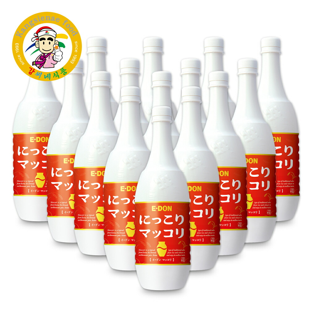 二東（イドン）にっこりマッコリ 1000ml PET 15本 1箱（1BOX）Alc.6％ 常温保存 韓国マッコリ ケース買い【カンシネ食品】