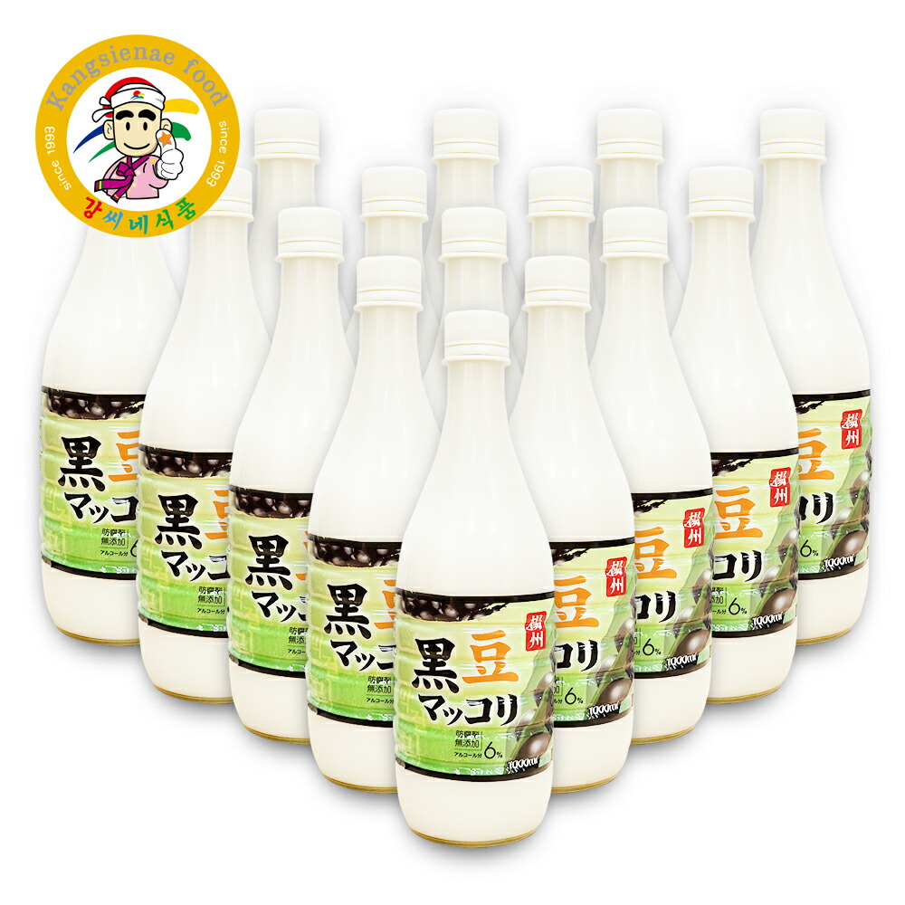 楊州（ヤンジュ）黒豆マッコリ 1000ml Alc.6％ 15本 1箱（1BOX）PET【カンシネ食品】