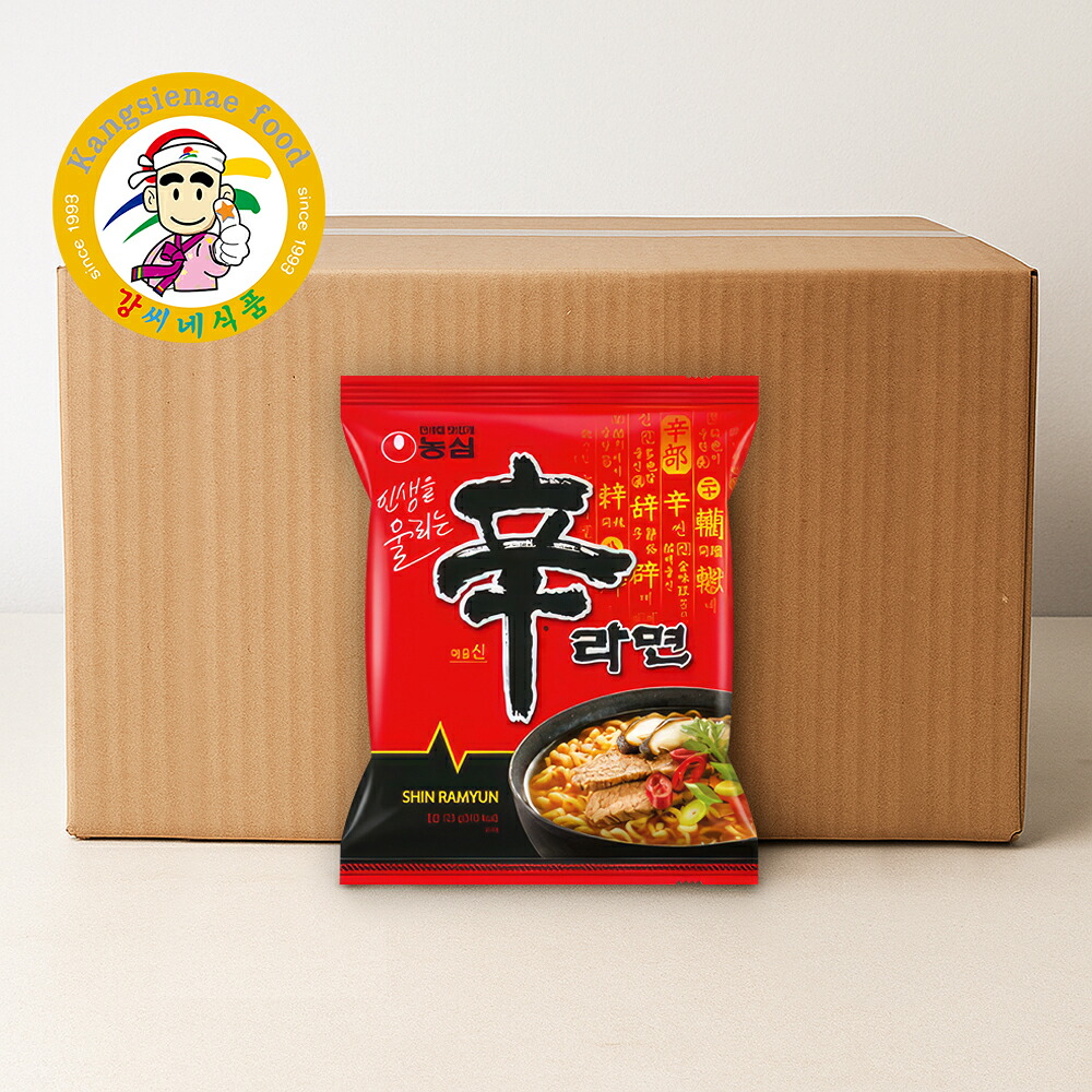 農心（ノンシム）辛ラーメン 韓国版（韓国語パッケージ）袋麺 120g × 40袋 1箱（1BOX）韓国ラーメン 箱買い まとめ買い【カンシネ食品】　韓国語表記
