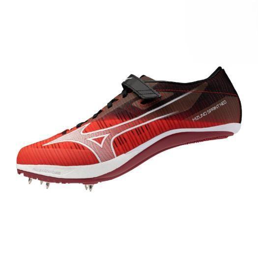 ミズノ ミズノスプリントNEO MIZUNO SPRINT NEO ユニセックス 男女兼用 陸上スパイク U1GA265002 レッドxホワイトxブラック 2E（ノーマル）短距離用 100m～400m/ ハードル 陸上競技 オールウェザートラック専用｜シノスポ店