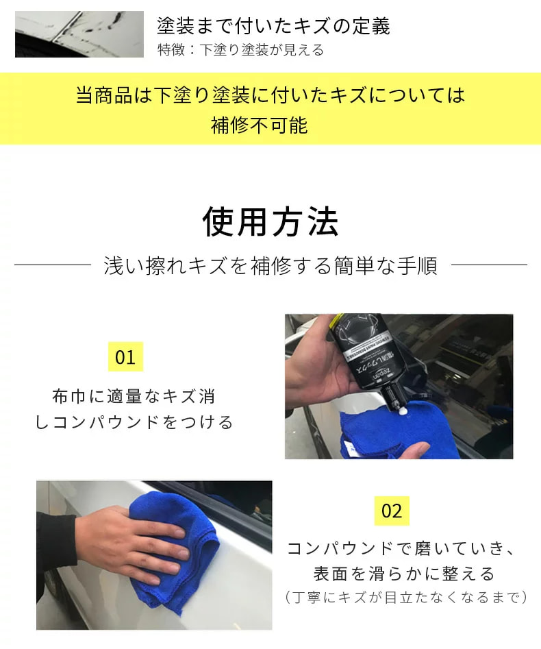 送料無料 Zepan傷消しワックス 傷補修 コンパウンド 擦り傷 車 ガラスコーティング剤 キズ消し カーワックス ワックス