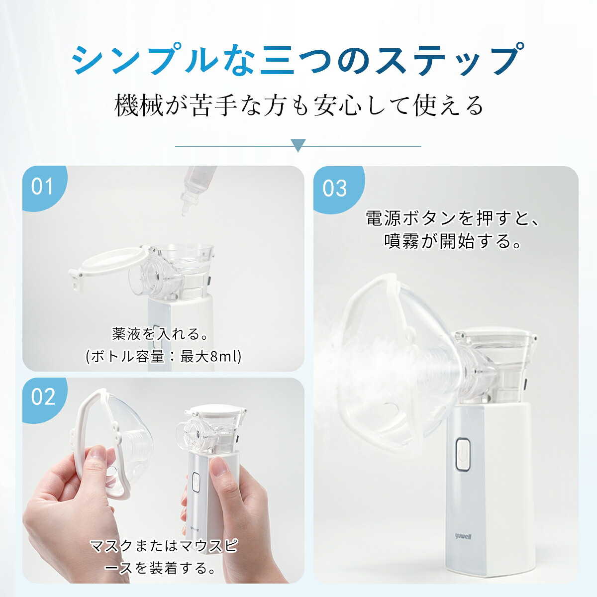 20%OFF☆クーポンで6,384円】yuwell ネブライザー M103 メッシュ式