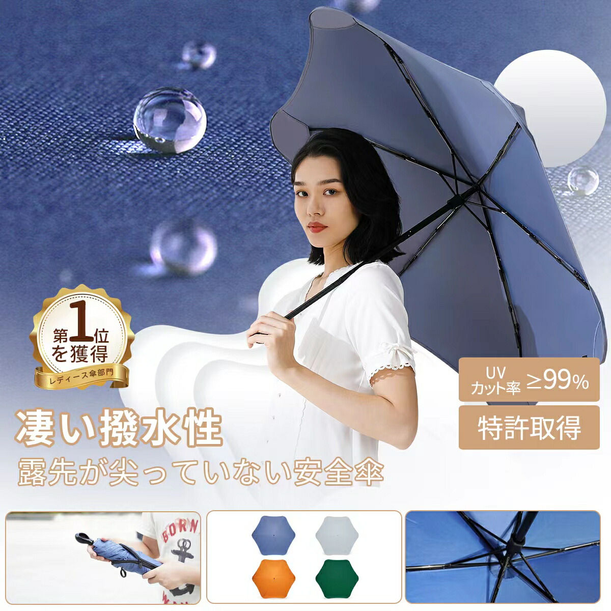 楽天市場】傘 超撥水 折り畳み 日傘 61.8cm 雨傘 晴雨兼用 撥水