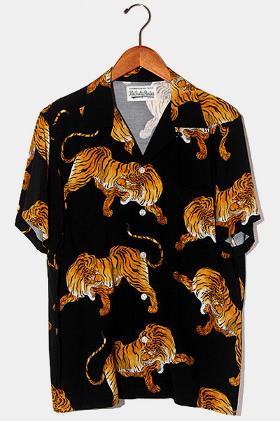 中古 Wacko Maria ワコマリア Tiger Hawaiian Shirt S S 虎柄 ハワイアンシャツ アロハシャツ M Black 黒 メンズ ベクトル 古着 Sobolewscy Pl