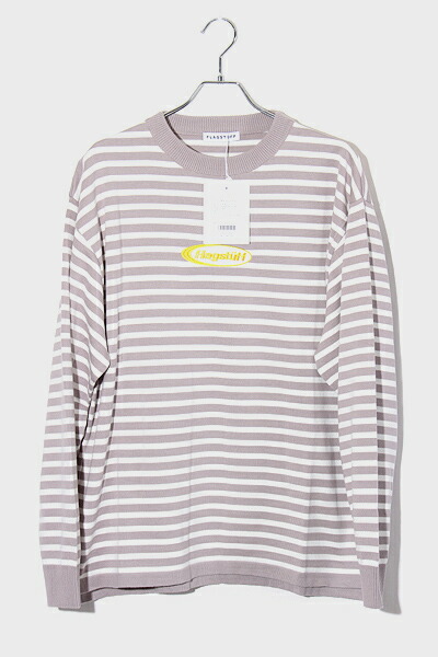 【中古】M 未使用品 2023SS FLAGSTUFF フラグスタフ BORDER KNIT L/S TEE ボーダー ニット 長袖Tシャツ GRAY グレー 23SS-FS-10 /■In2 メンズ 【ベクトル 古着】 230511|ベクトル 新都リユース