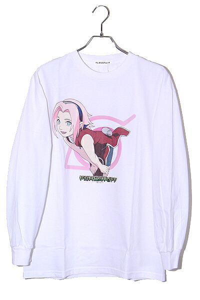 【中古】M 未使用品 2025SS F-LAGSTUF-F &times; NARUTO フラグスタフ SAKURA L/S TEE サクラ プリント ロングスリーブ 長袖Tシャツ WHITE ホワイト 25SS-FSxNARUTO-03 /■In2 メンズ 【ベクトル 古着】 250417｜ベクトル　新都リユース