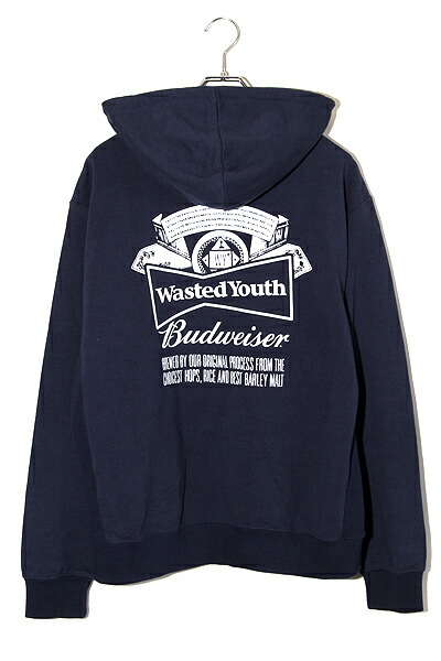 楽天市場】WASTED YOUTH BUDWEISER HOODIE SIZE-L ウェイステッド