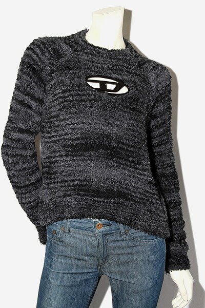 【中古】DIESEL ディーゼル Oval D M-Kyra ロゴプレート プルオーバーニット セーター XS GRAY グレー A11161-0BMAG /◆☆ レディース 【ベクトル 古着】 251215