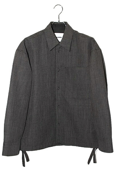 【中古】JIL SANDER ジルサンダー Wool Drawstring Overshirt ウール ドローストリング オーバーシャツ ジャケット 44 GREY グレー J22BN0243 /● メンズ 【ベクトル 古着】 251227