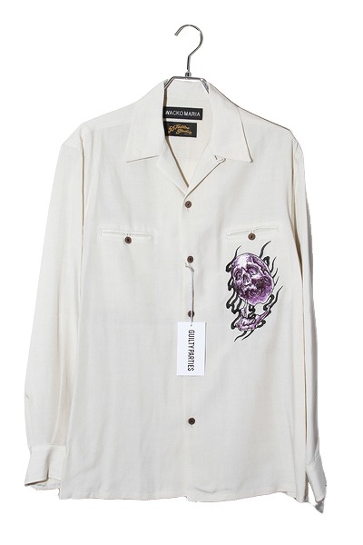 【中古】M 未使用品 WACKO MARIA ワコマリア 56 TATTOO STUDIO / 50’S SHIRT L/S 56タトゥースタジオ 50s シャツ IVORY アイボリー 56TS-WMS-OC03 /■In2 メンズ 【ベクトル 古着】 260124