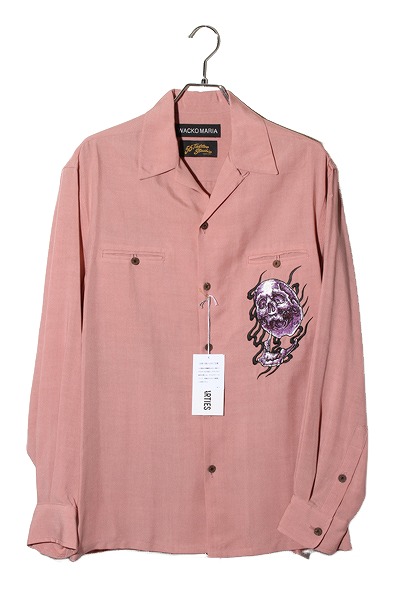 【中古】XL 未使用品 WACKO MARIA ワコマリア 56 TATTOO STUDIO / 50’S SHIRT L/S 56タトゥースタジオ 50s シャツ PINK ピンク 56TS-WMS-OC03 /■In2 メンズ 【ベクトル 古着】 260124