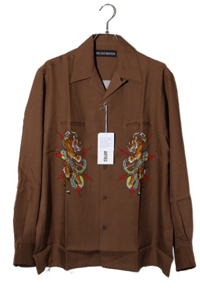 【中古】M 未使用品 WACKO MARIA ワコマリア TIM LEHI / HAWAIIAN SHIRT L/S ティム・リーハイ ハワイアンシャツ BROWN ブラウン 25FW-WMS-HI05 /■In2 メンズ 【ベクトル 古着】 260126