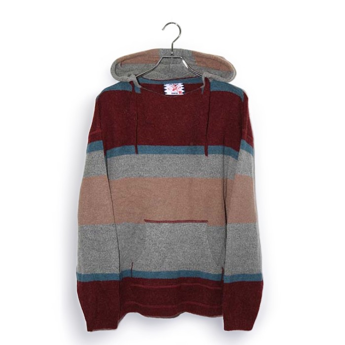【中古】SON OF THE CHEESE サノバチーズ BEAUTY&YOUTH別注 MEXICAN PARKA 配色 フード メキシカン ニット パーカー M マルチカラー SC2221-SW01 /◆ メンズ 【ベクトル 古着】 260128