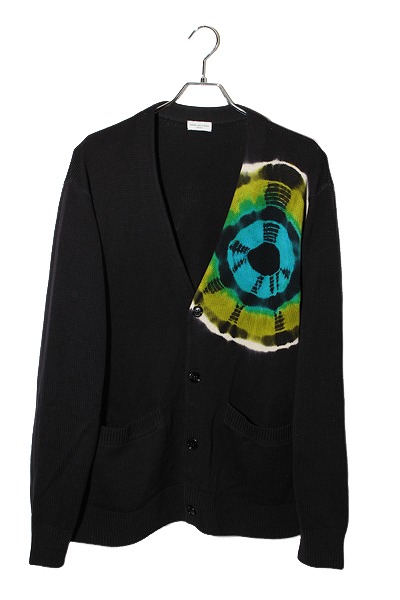 【中古】DRIES VAN NOTEN ドリスヴァンノッテン タイダイ染め メリノウール V素っ首ジレー M BLACK 黒いこと /● メンズ 【ベクター 古着】 260128