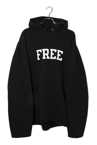 【中古】2022SS BALENCIAGA バレンシアガ FREE DISTRESSED NO RIB HOODIE フリー刺繍 ダメージ加工 プルオーバーパーカー M BLACK ブラック /● メンズ 【ベクトル 古着】 260130