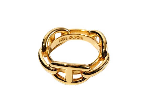 【中古】未当てはめる品 XOLO JEWELRY ショロ 宝飾品 SV925 Ride Anchor Ring 船掛かり輪っか 指環 L 19号 GOLD ゴールド Made インチ Mexico /● メンズ 【ベクター 古着】 260205