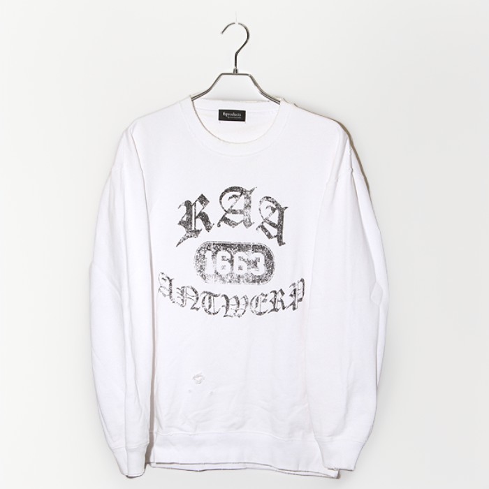 【中古】2025AW th products ティーエイチ プロダクツ Damaged College Sweatshirt 不都合 分科大学 トレーナー 調教師 1 WHITE 白いこと 2502-T60-250A /◆ メンズ 【ベクター 古着】 260211