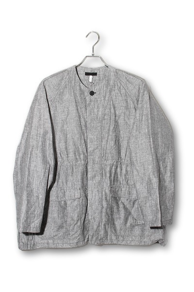 【中古】2025SS FIR MUM リネン＆コットン・ピンチェック ブルゾンシャツ XS Grey グレー /◆☆ レディース 【ベクトル 古着】 260212