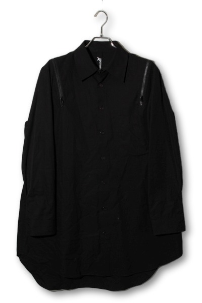 【中古】GroundY YOHJI YAMAMOTO グラウンドワイ ヨウジヤマモト Gaberdine Zipper Shirt ギャバジン ジッパーシャツ 3 BLACK ブラック GC-B05-001 /● メンズ 【ベクトル 古着】 260222
