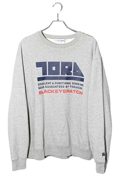 【中古】BlackEyePatch × TORAICHI ブラックアイパッチ 寅壱 CREW SWEAT クルーネック スウェットシャツ トレーナー L GRAY グレー /● メンズ 【ベクトル 古着】 260226