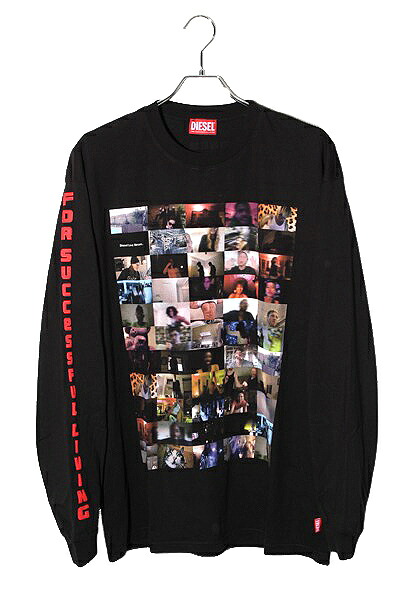 【中古】DIESEL ディーゼル T-BOXTY-LS ロングスリーブ プリント 長袖Tシャツ L BLACK ブラック A16491 /● メンズ 【ベクトル 古着】 260303