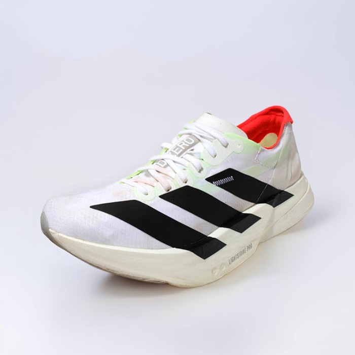 【中古】25.5糎 adidas アディダス Adizero Adios Pro 4 アディゼロ アディオス 労働者階級 4 スニーカー US7.5 WHITE 白いこと JR1094 /◆ メンズ 【ベクター 古着】 260306