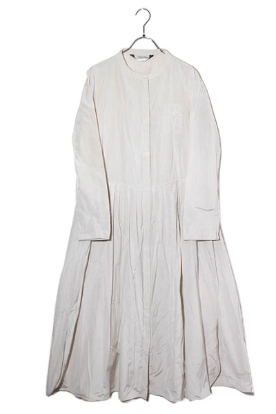 【中古】 'S Max Mara Sマックスマーラ ギャザー バンドカラー ロング シャツ ワンピース F Greige グレージュ /◆☆ レディース 【ベクトル 古着】 260309 14,350円