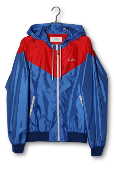 【中古】2021SS CELINE セリーヌ Hedi Slimane エディスリマン期 バイカラー ジップアップ ナイロンジャケット 46 BLUE/RED ブルー レッド 2W343495M /● メンズ 【ベクトル 古着】 260317|ベクトル 新都リユース