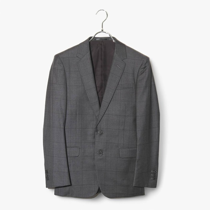 【中古】TOMORROWLAND トゥモローランド Ermenegildo Zegna ゼニア社製 チェック 2B シングルスーツ セットアップ テーラードジャケット スラックス GRAY グレー /◆ メンズ 【ベクトル 古着】 260324