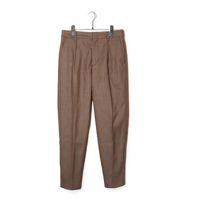 【中古】TOMORROWLANDトゥモローランド ウールデニムシャンブレーサイドアジャスター スラックスパンツ XS BROWN ブラウン 63-04-34-04401 /◆ メンズ 【ベクトル 古着】 260326