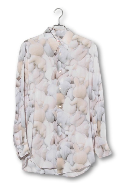 【中古】未使用品 2024SS MASU エムエーエスユー PRINT SILK SHIRT プリント シルクシャツ44 FLOCKY DOLL フロッキードール MASS-SH0224 /● メンズ 【ベクトル 古着】 260406