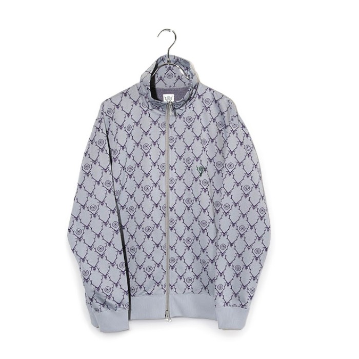 【中古】South2 West8 S2W8 サウス2ウエスト8 Trainer Jacket Pants - Poly Jacquard / Skull & Target ジャケット ショーツ セットアップ M GRAY グレー /● メンズ 【ベクトル 古着】 260416
