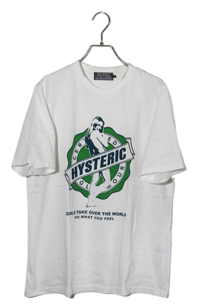 【中古】2025SS Hysteric ヒステリック ヒステリックグラマー GIRLS TAKE OVER ティーシャツ カットソー L WHITE 白いこと 02251CT12 /◆ メンズ 【ベクター 古着】 260430 メンズファッション-トップス