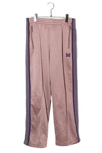 【中古】Needles ニードルス ニードルズ Track Pant - Poly Smooth パピヨン刺しゅう プルオーバー 貨物自動車ズボン下 S PINK サクラ色 LQ229 /◆ メンズ 【ベクター 古着】 260515