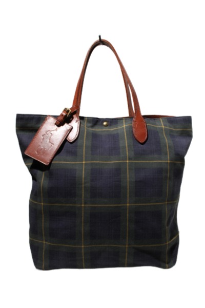 【中古】RALPH LAUREN ラルフローレン 帆布xなめし革 照合のしるし トートバッグ GREEN 緑であること /◆ メンズ レディース 【ベクター 古着】 260518