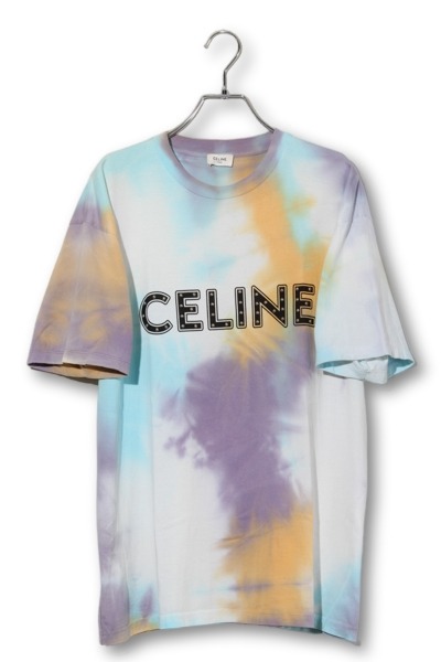 【中古】2021SS Hedi Slimane 期 CELINE セリーヌ エディ 掏摸マン期 STUDDED LOGO S/S TEE スタッズロゴ S/S ティーシャツ カットソー M Multi マルチ 2X687957M イタリア製 /● メンズ レディース 【ベクター 古着】 260521